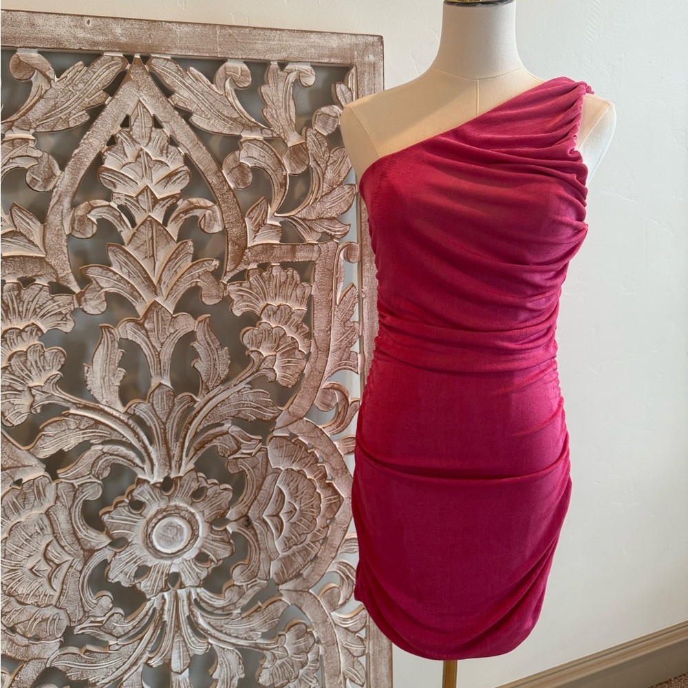 Glamorous Barbie One-Shoulder Ruched Dress –  Sultry
